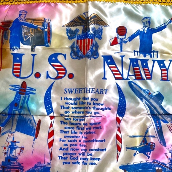 Vintage United States Navy Sweetheart Pillow Case Sham - Picture 4 of 11
